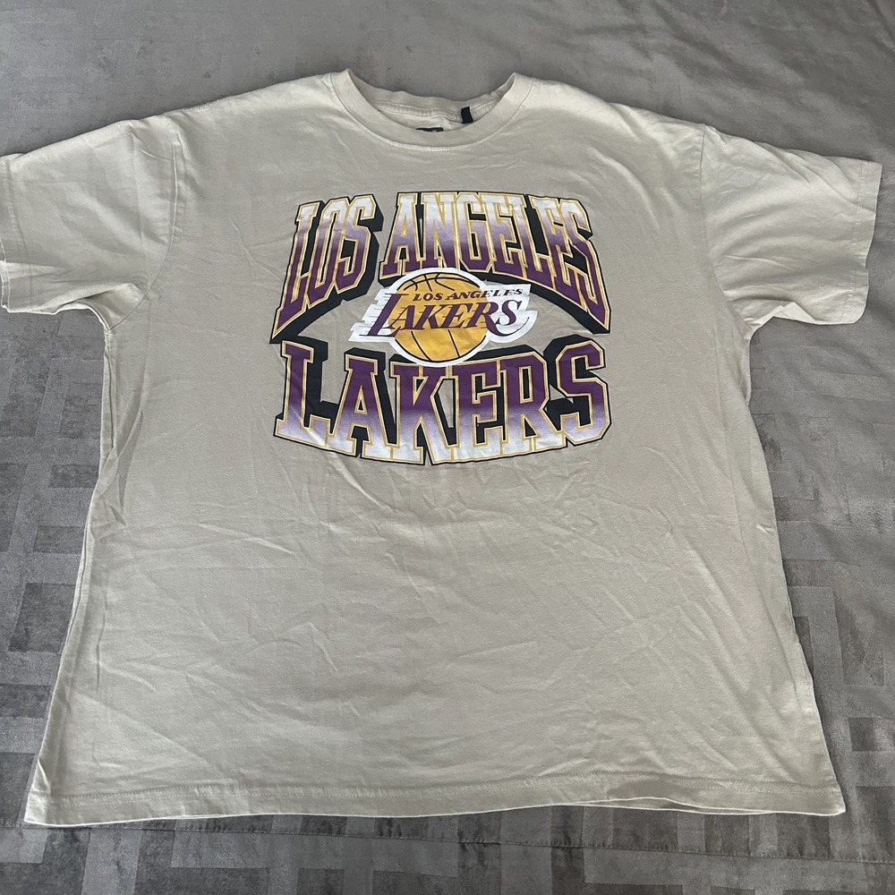Los Angeles Lakers Shirt Mens XL Beige NBA Basketball Graphic Ultra Game Tee